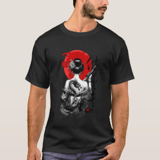 T-shirt Japanese Samurai Art Vintage and Traditional Woman