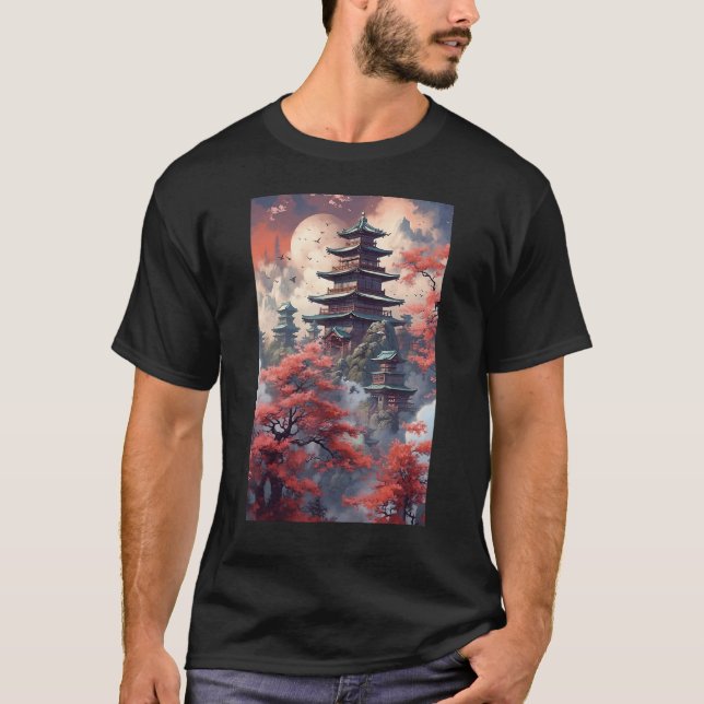 T-shirt Japanese Temple Shrine Spirituality (Devant)