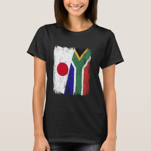 T-shirt Japon Afrique du Sud à demi drapeau Japon Afrique