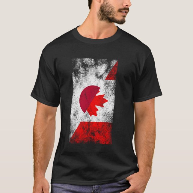 T-shirt Japon Canada drapeaux - Japonais Canadien (Devant)