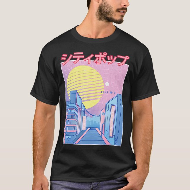 T-shirt Japon City Pop Kawaii 80s Anime musicale japonaise (Devant)