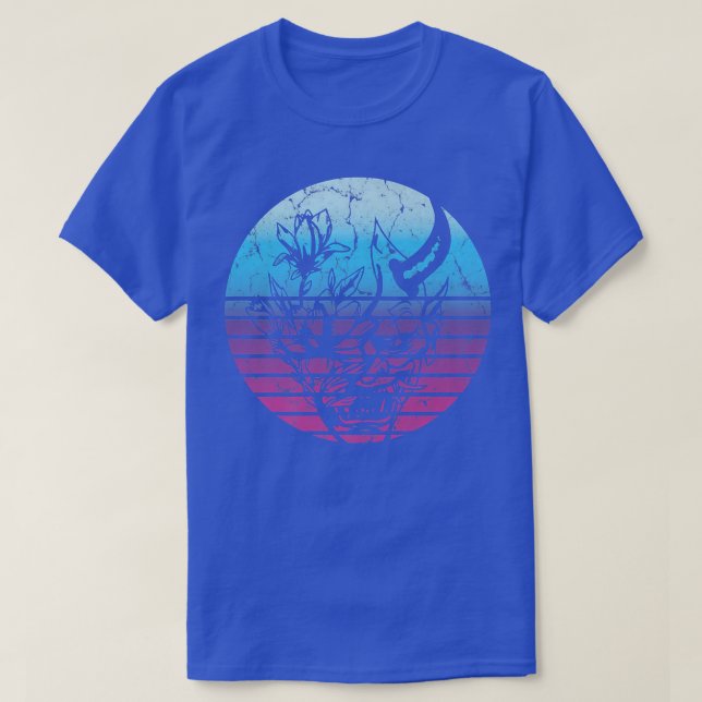 T-shirt Japon Démon Masque Visage Devil Oni Vaporwave Aest (Design devant)