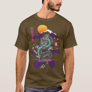 T-shirt Japon Dragon Kanji Asiatique Demon Spirit Sakura V