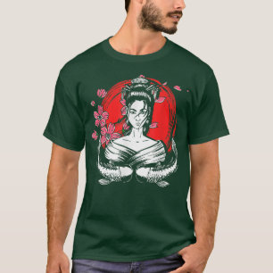 T-shirt Japon Drapeau Geisha Poisson Sakura Cherry Blossom