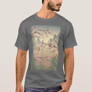 T-shirt Japon Jolie Fleur Japonaise Rose Sakura Cherry Bl