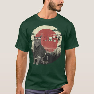 T-shirt Japon Kitten neko Sakura Cat Anime Retro Japonais