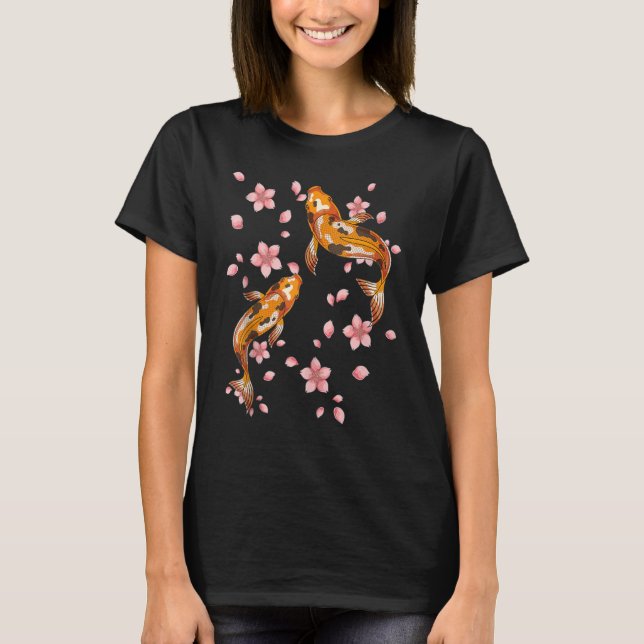 T-shirt Japon Koi Japonais Poisson Fleur de Cerise 31 (Devant)