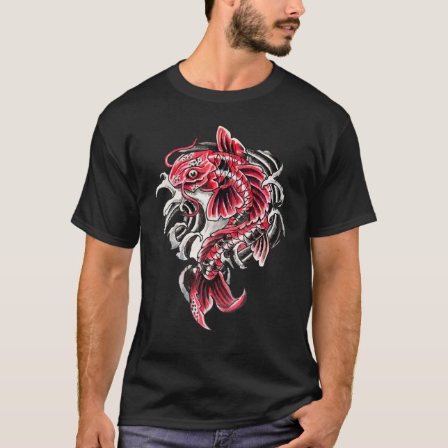 T-shirt Japon Koi Japonais Poisson Fleur de cerise 85 (Devant)