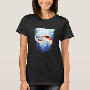 T-shirt Japon Koi Poisson Carpe Pond Japon Tattoo Koi