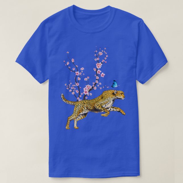 T-shirt Japon Sakura Cherry Blossom Leopard Chats Japonais (Design devant)