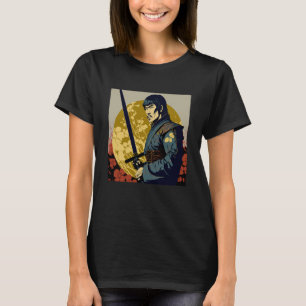 T-shirt Japon Samurai Retro Vintage Sword Warrior Japonais