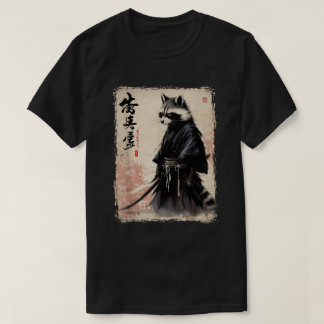 T-shirt Japonais Art Raccoon Samurai