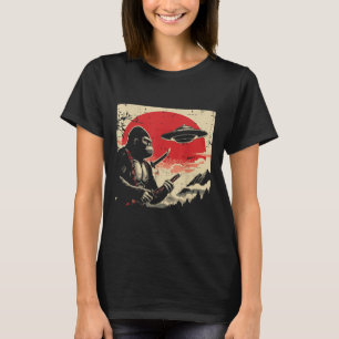 T-shirt Japonais Bigfoot Samurai Ufo Sasquatch Vintage