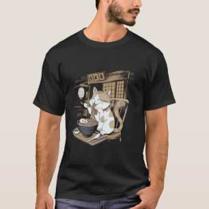 T-shirt Japonais Chat Manga Amoureux des animaux Ramen Noo