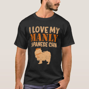 T-shirt Japonais Chin Canine Chien Chien Manly Révélation
