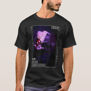 T-shirt Japonais esthétique Cyberpunk Cyborg Japonais 90s