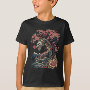 T-shirt Japonais esthétique Dragon japonais Art japonais T