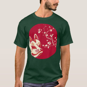 T-shirt japonais esthétique Fox Art Kitsune Masque