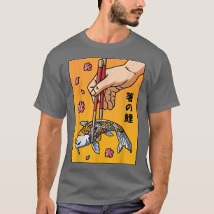 T-shirt Japonais esthétique Koi Carp Poisson Cerveau Fleur