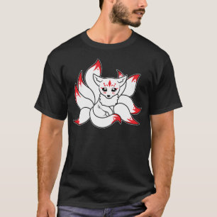 T-shirt Japonais Fox Cute Funny Kitsune Kami Anime Kawaii
