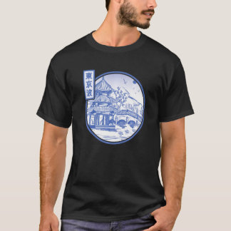 T-shirt Japonais Garden Line Art Japon Art Temple japonais