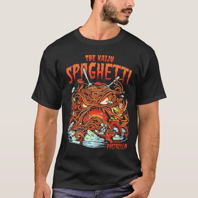 T-shirt Japonais Kaiju Spaghetti Monster Anime B Film Foo (Devant)