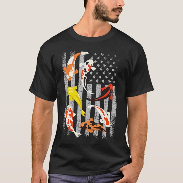 T-shirt Japonais Koi Fish Japon Koi Carp Koi Pond Américai (Devant)