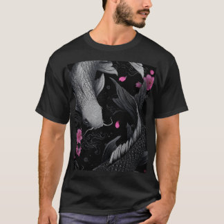 T-shirt Japonais Koi Fish mode foncé