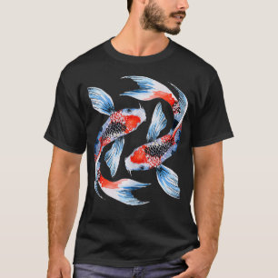T-shirt Japonais Koi p Nishikigoi Poisson Fleurs de cerisi