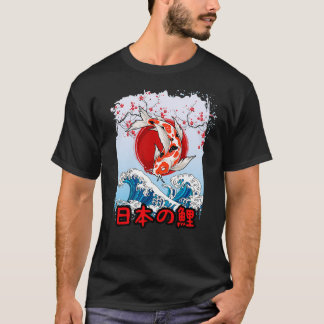 T-shirt Japonais Koi poisson Pêcheurs à la carpe