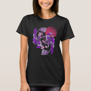 T-shirt Japonais Koi Poisson Pond Cherry Blossom Nishikigo