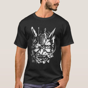 T-shirt Japonais Oni Cyberpunk Samurai Fun Techwear