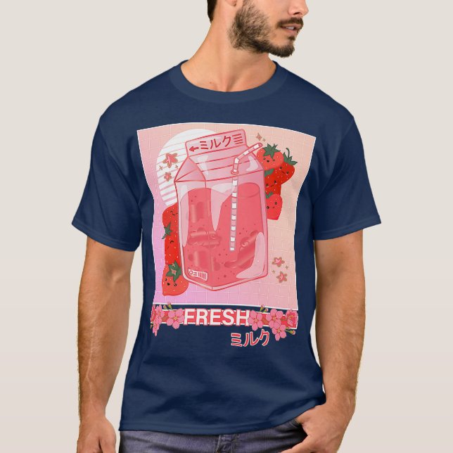 T-shirt Japonais Pastel Goth Fresh Kawaii fraise (Devant)