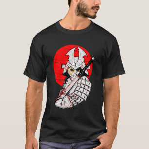 T-shirt Japonais Samurai Chat Katana Japonais Bobtail Chat