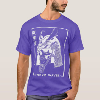 T-shirt Japonais Samurai crâne tiré minimaliste Japon Ar