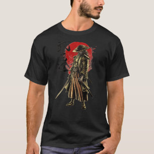 T-shirt Japonais Samurai Guerrier Bushido Swordsman Retro 