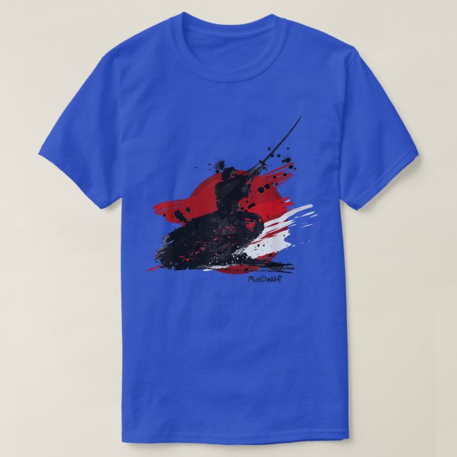 T-shirt Japonais Samurai Guerrier Katana attaque (Design devant)