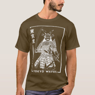 T-shirt Japonais Samurai Guerrier tiré Japon minimaliste 