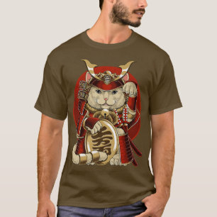 T-shirt Japonais Samurai Maneki Neko Chat Bushido esthétiq