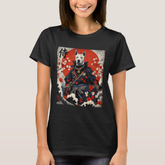 T-shirt Japonais Samurai Pitbull Tattoo Kawaii Ukiyo-e Nin