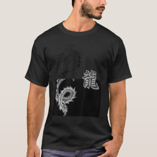 T-shirt Japonais Tokyo dragon asiatique esthétique noir &