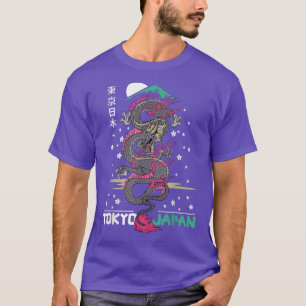 T-shirt Japonais Tokyo Dragon Asiatique Vintage Retro Japo