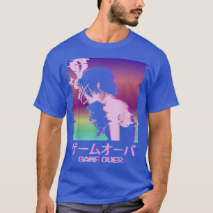 T-shirt Japonais Vaporwave Triste jeu de fille Anime sur I