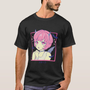 T-shirt Japonaise Anime Girl Punk Evil Chemise Pastel Menh