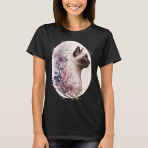 T-shirt Japonaise Fleur de cerisier Siamese race de chats 