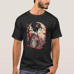 T-shirt Japonaise Geisha Girl et Kimono Japon Art et Pago