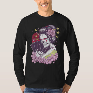 T-shirt Japonaise Geisha Girl Sakura Cherry Blossom Scary