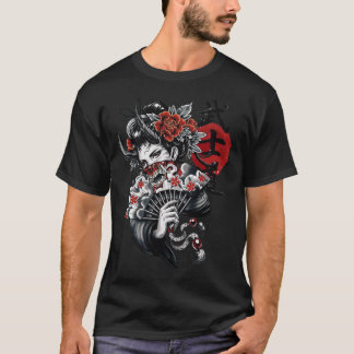 T-shirt Japonaise Geisha Girl Vaporwave Cyberpunk Popart U