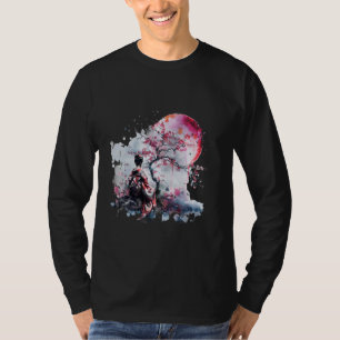 T-shirt Japonaise Geisha Sakura Cerry Blossom Art Japonais