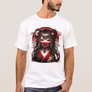 T-shirt Japonaise Kawaii Anime Girl Gothic Waifu Otaku Oni